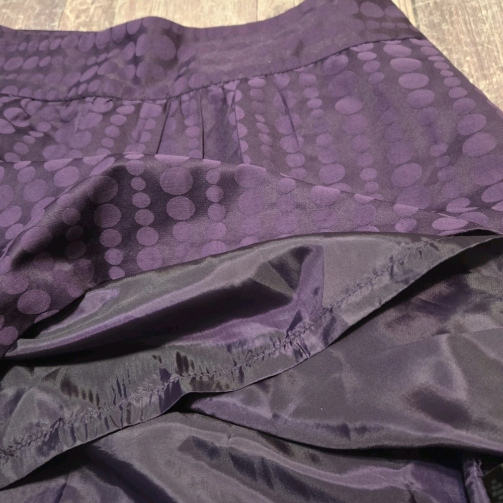The Limited Skirt Purple Polka Dot A-Line Women's Size 6 Pockets Lined Zip - Picture 7 of 8